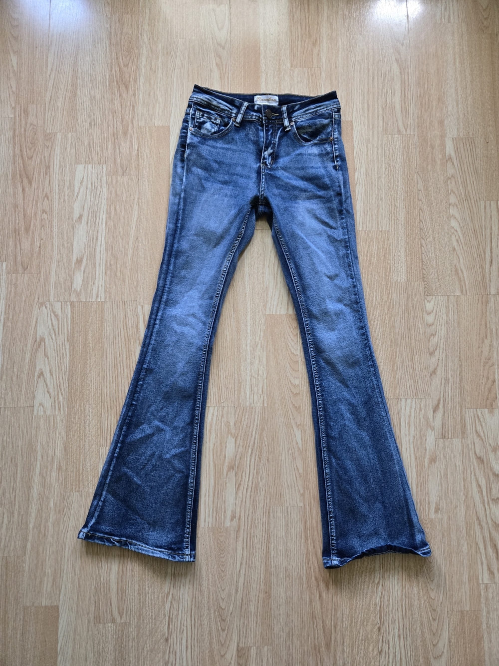BAMBOO Women's Dark Blue Flare Jeans
